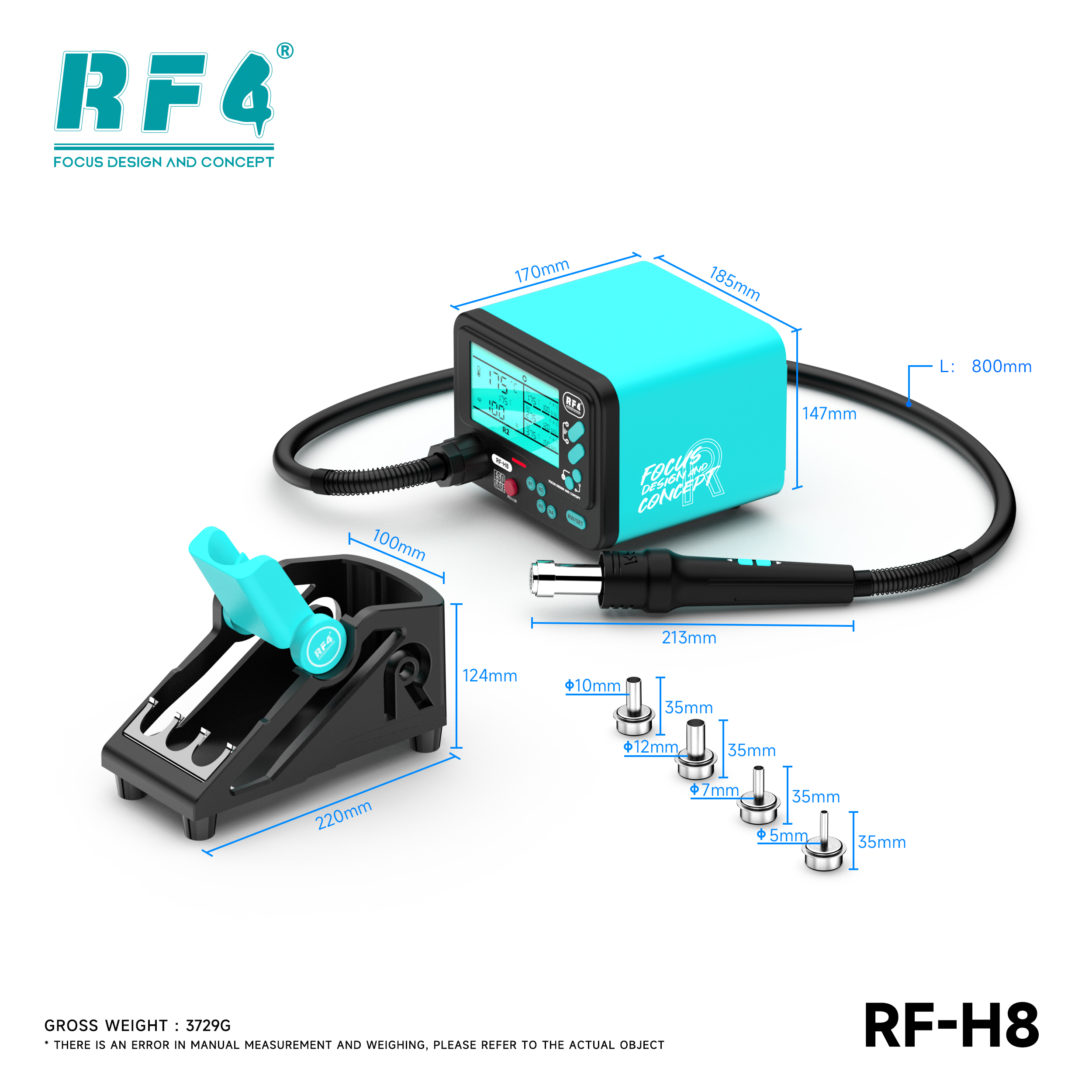 RF4 All-New RF-H8 Hot Air Rework Station – Heats Up Like Lightning - Image 5
