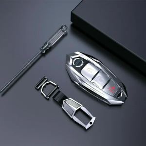 Metal Alloy Car Key Case Fob Chain Holder Cover For Nissan Infiniti Accessories - Image 3