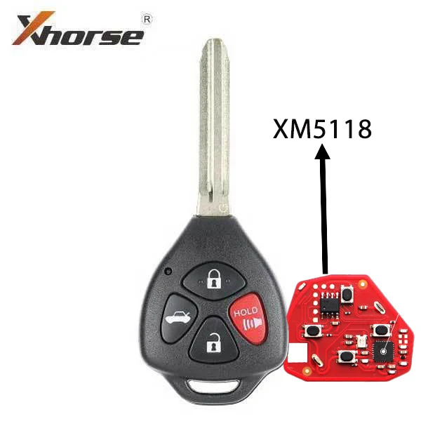 Xhorse - Toyota Style / 4-Button Universal Remote Head Key for VVDI Key Tools - XM5118 Chip - (Wireless) (Replacement For XKTO02EN)